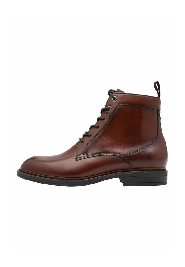 Lace-up ankle boots - cognac