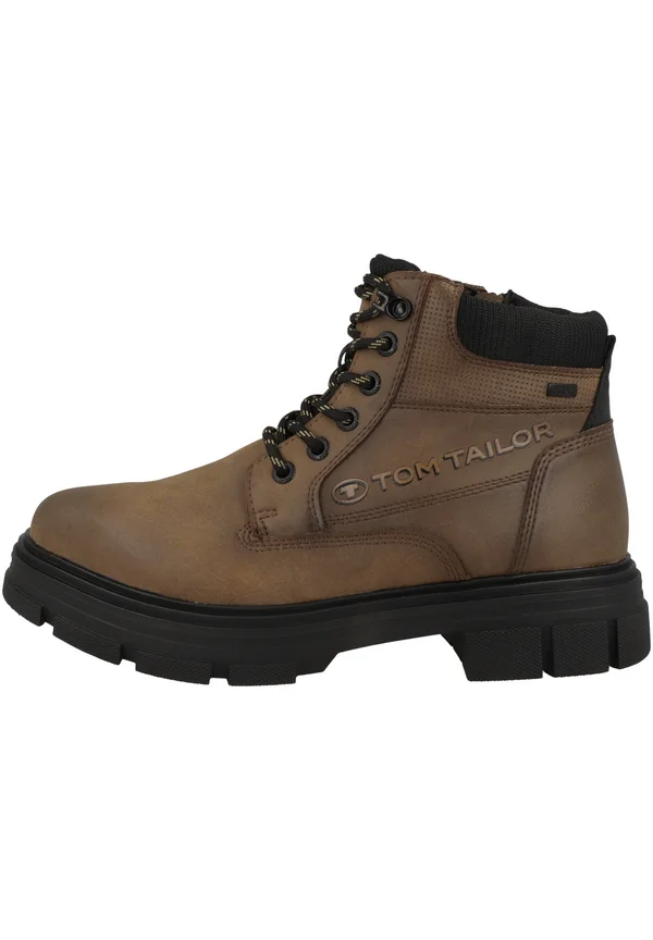 Lace-up ankle boots - cognac