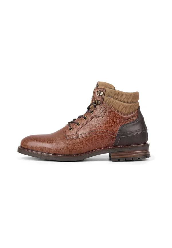 Lace-up ankle boots - cognac