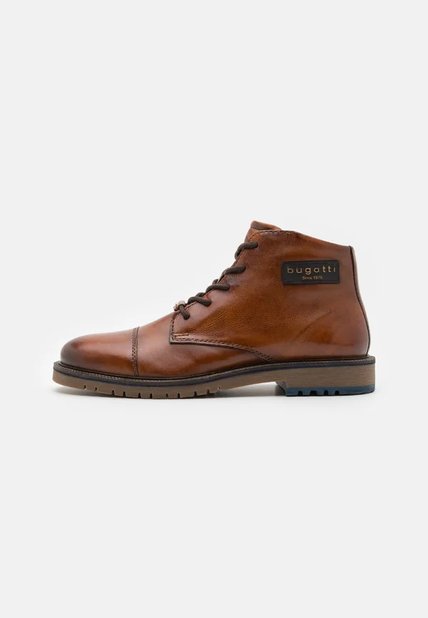 Lace-up ankle boots - cognac