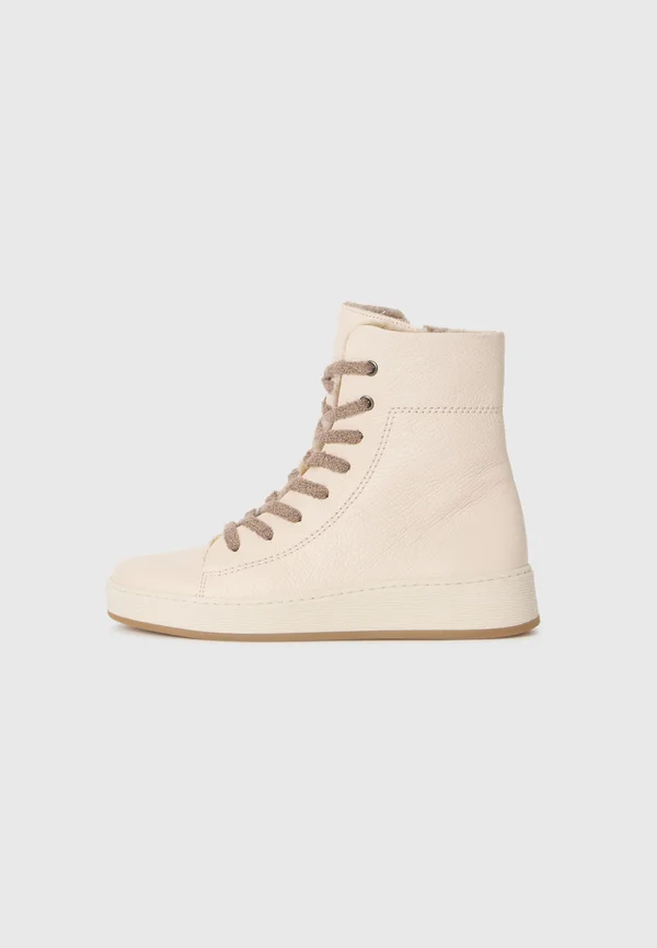 Lace-up ankle boots - creme/rabbit