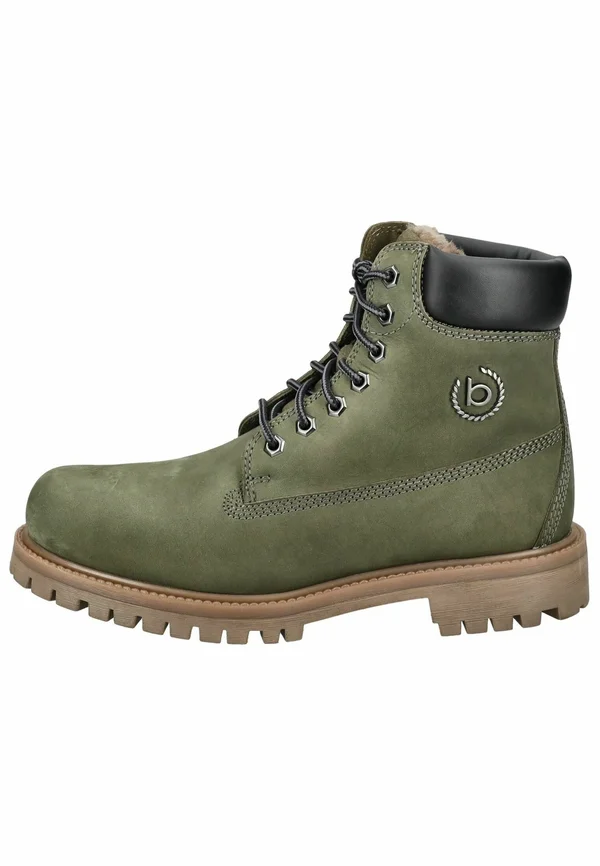 Lace-up ankle boots - green   black