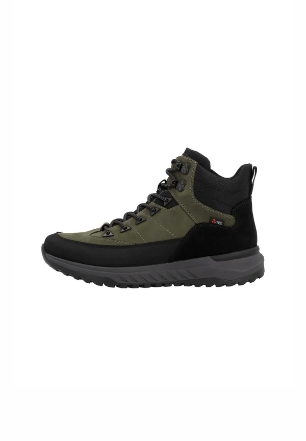 Lace-up ankle boots - khaki schwarz