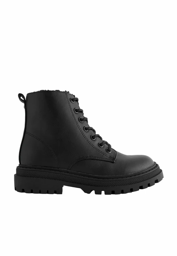 Lace-up ankle boots - matt black