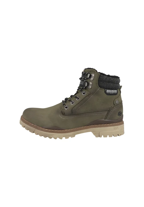 Lace-up ankle boots - olive