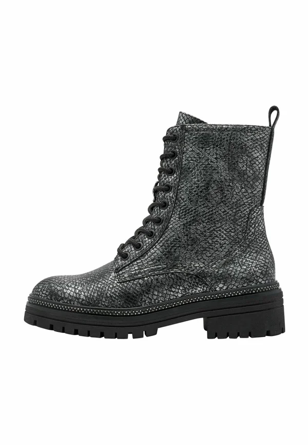 Lace-up ankle boots - pewter struct