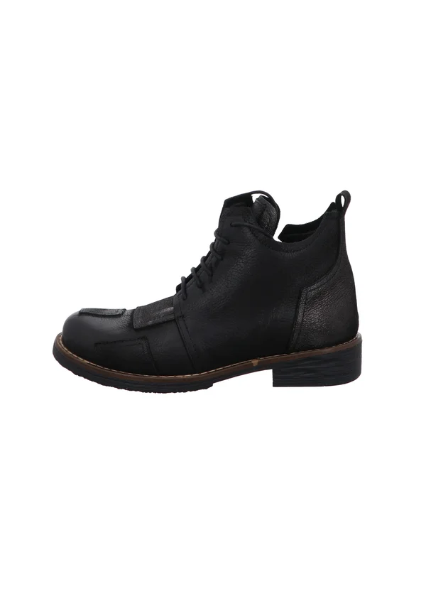 Lace-up ankle boots - schwarz silber