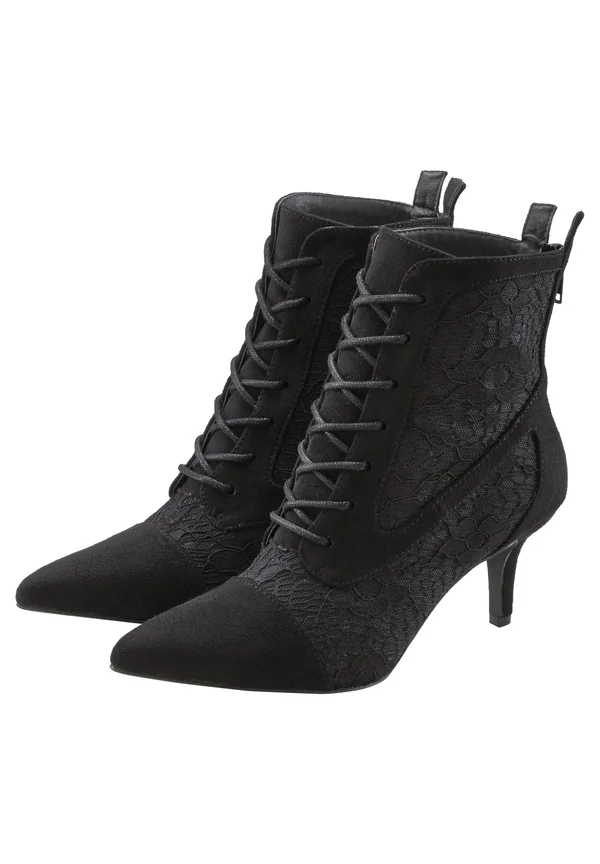 Lace-up ankle boots - schwarz