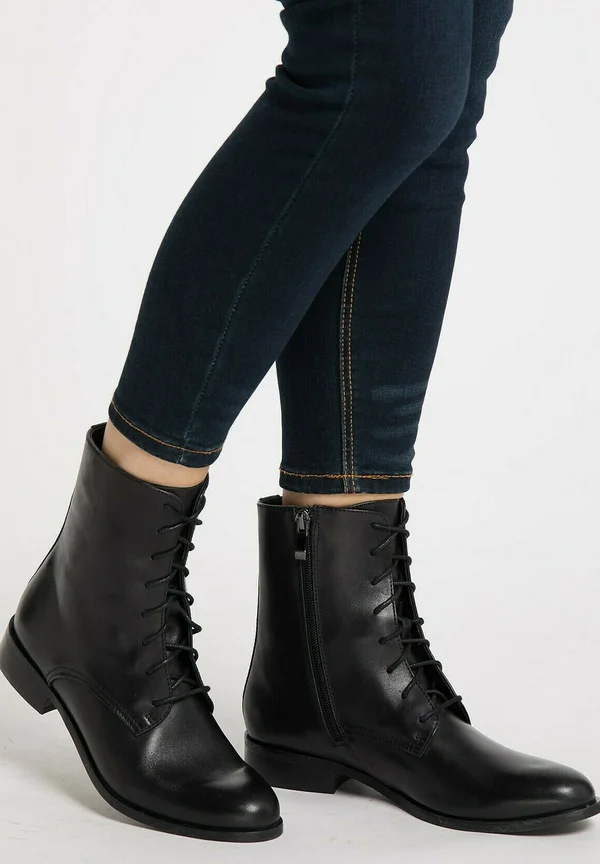 Lace-up ankle boots - schwarz