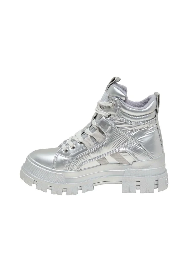 Lace-up ankle boots - silver