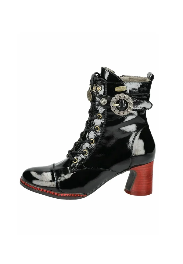 Lace-up ankle boots - vernis noir