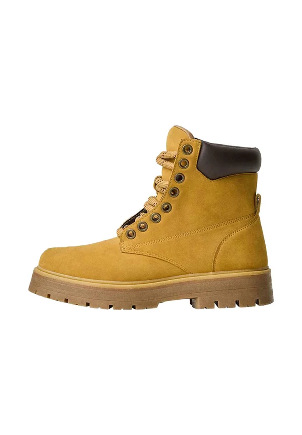 Lace-up ankle boots - yellow