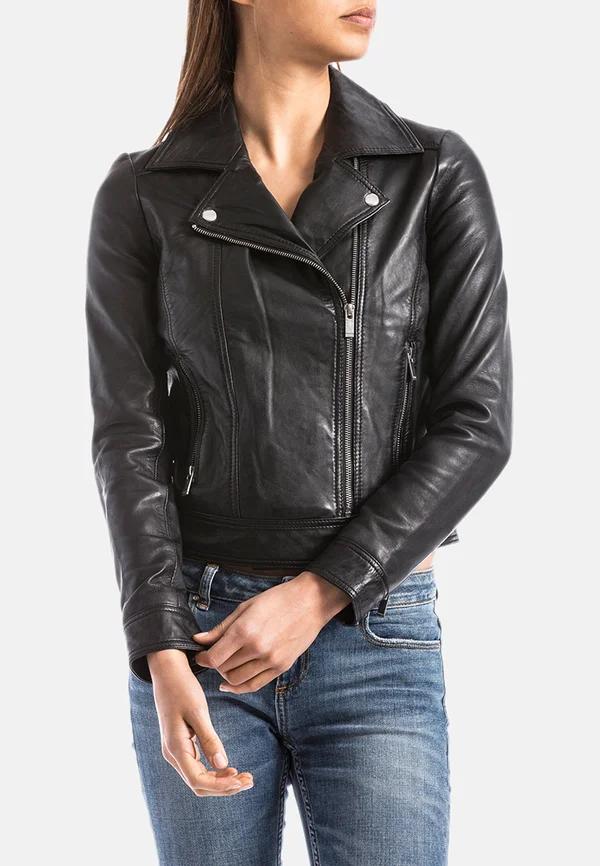 LAHINA - Leather jacket - black