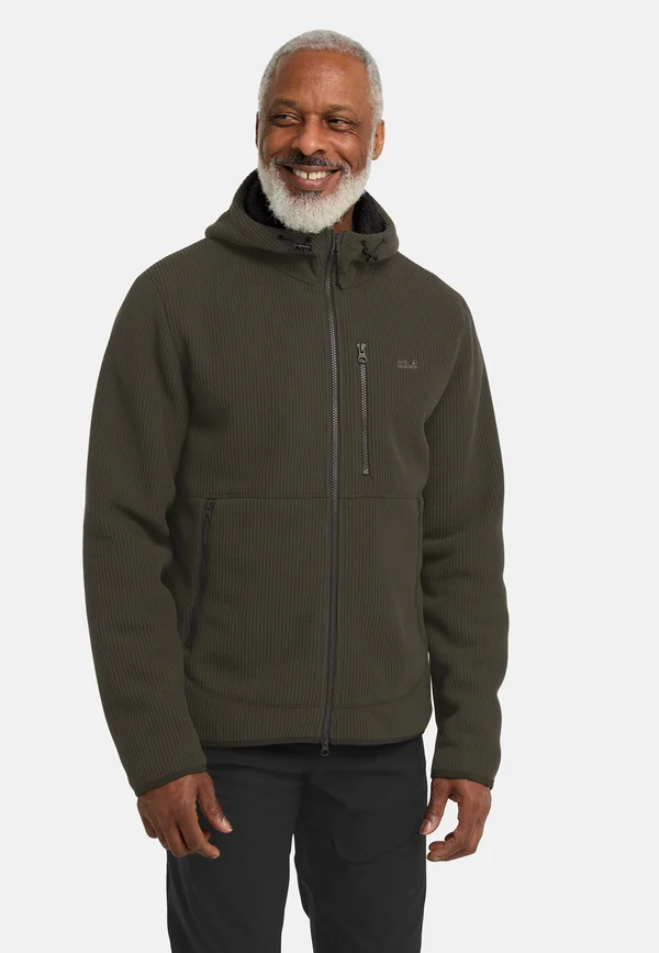 LAKE RIDGE HOODED  - Fleece jacket - obsidian moss