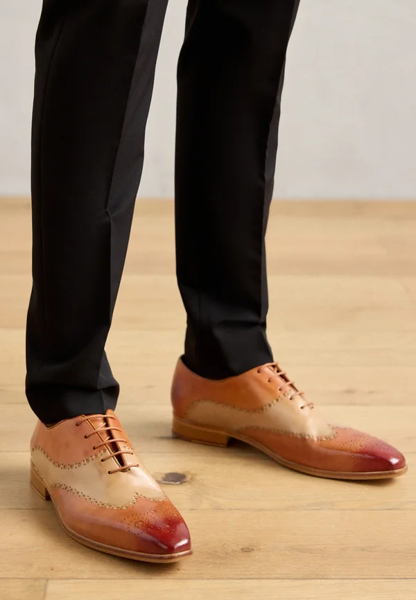LANCE 41 - Lace-ups - brick orange/garlic beige/rich tan/natural