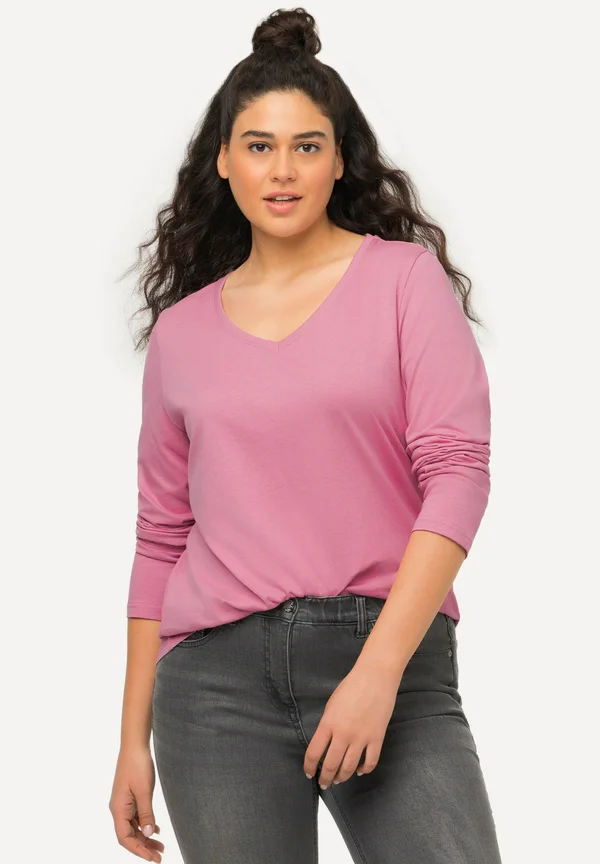 LANGARM BASIC & V-AUSSCHNITT - Jumper - raspberry