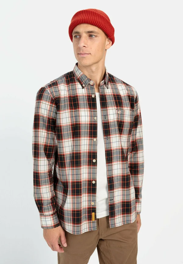 LANGARM REGULAR FIT MIT UNDER-BUTTON-DOWN-KRAGEN - Shirt - brick red