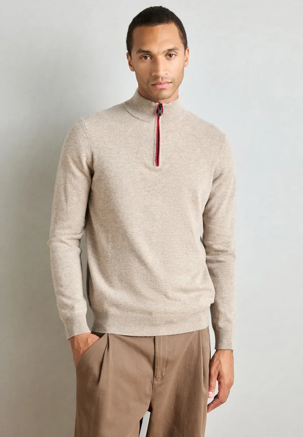 LARCH MAN - Jumper - toast melange/dark red