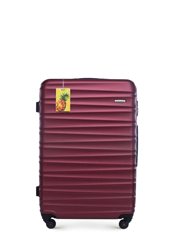 LARGE SUITCASE WITH LUGGAGE TAG FROM ABS - Wheeled suitcase - bordeaux