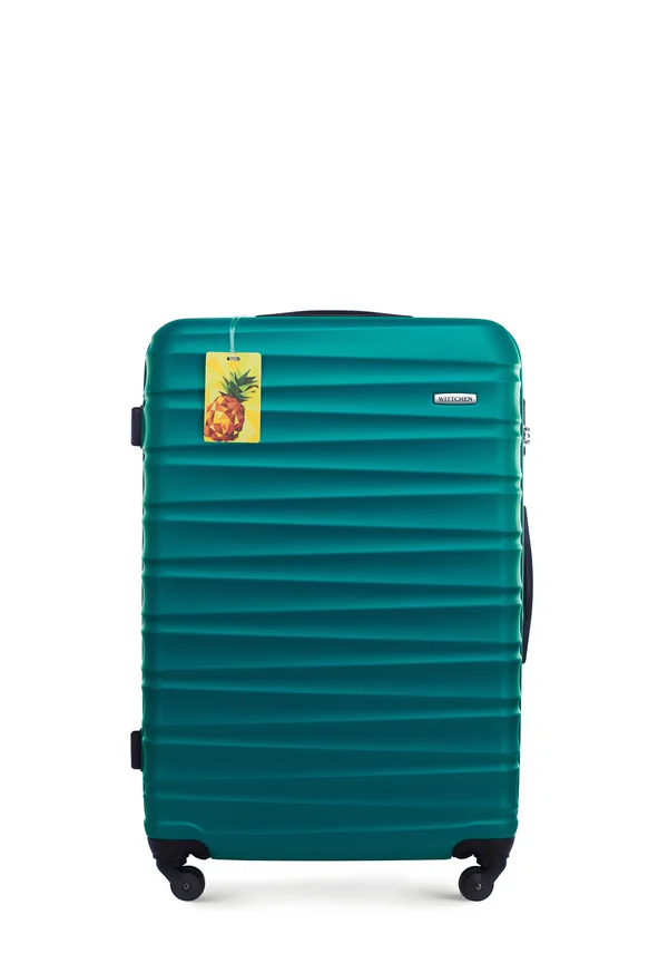 LARGE SUITCASE WITH LUGGAGE TAG FROM ABS - Wheeled suitcase - green