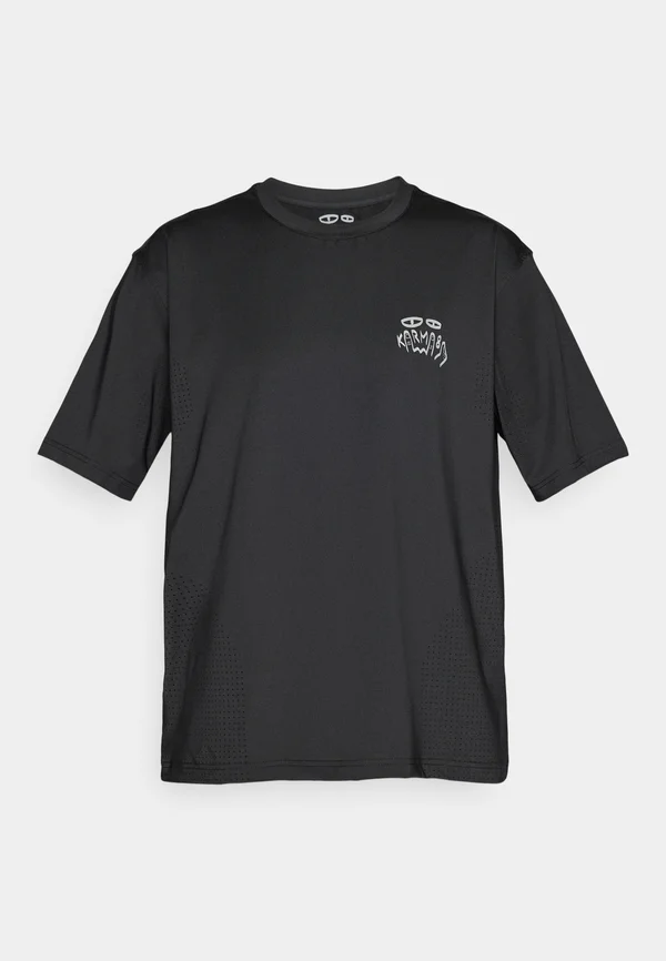 LASER PERFORATED TEE - Print T-shirt - black