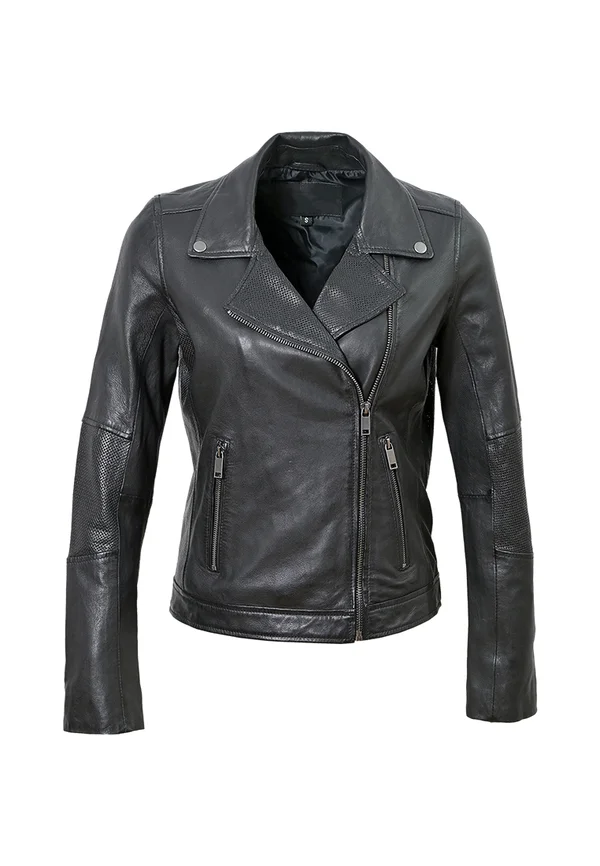 LAUNA - Leather jacket - black