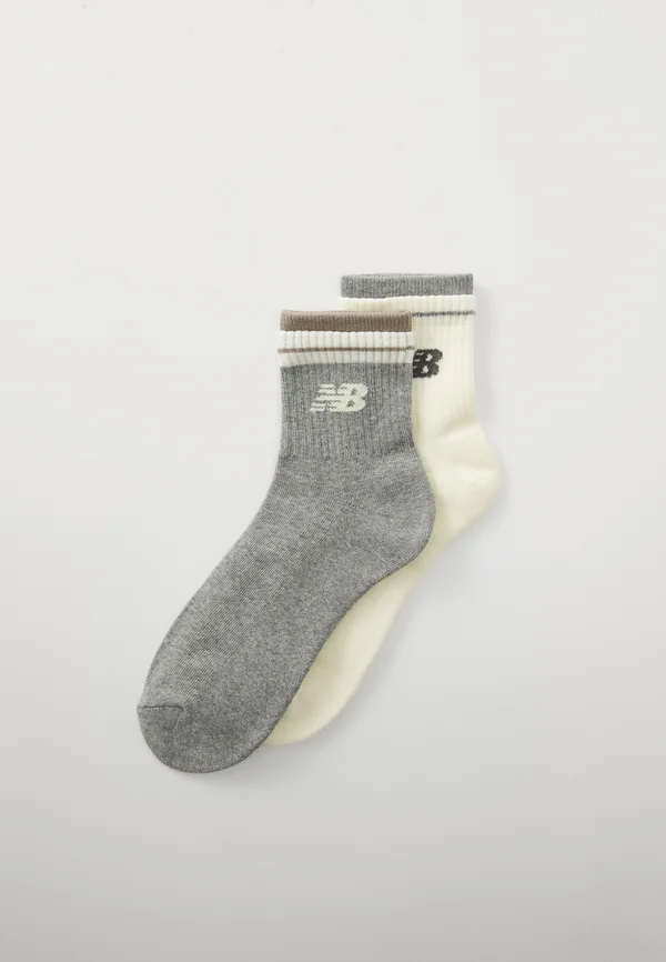 LAYERED LINE ANKLE SOCKS UNISEX 2 PACK - Socks - mottled grey/off-white