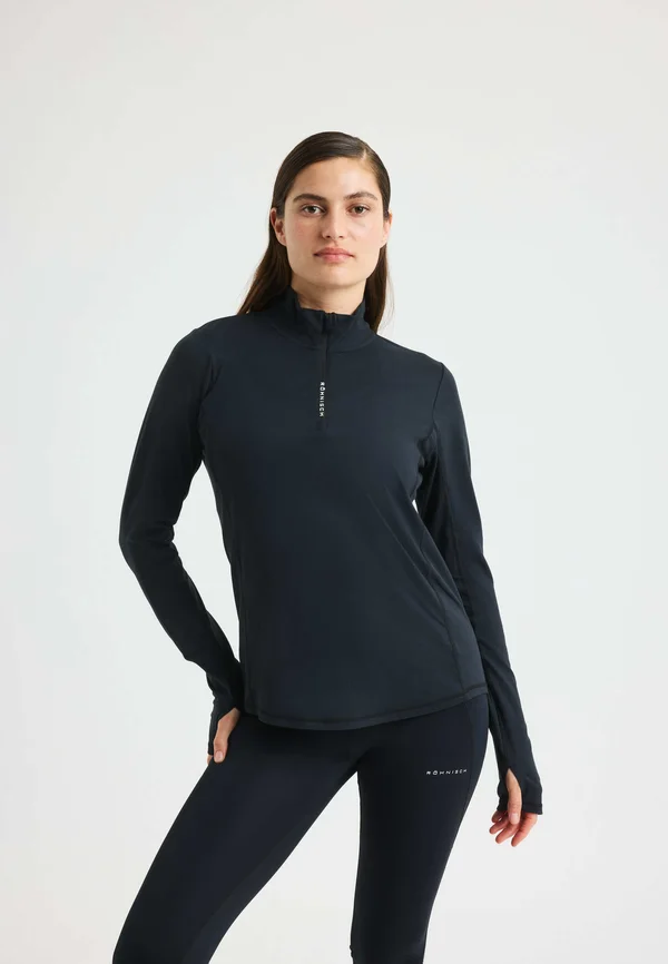 LAYERING HALF ZIP LS - Top - black