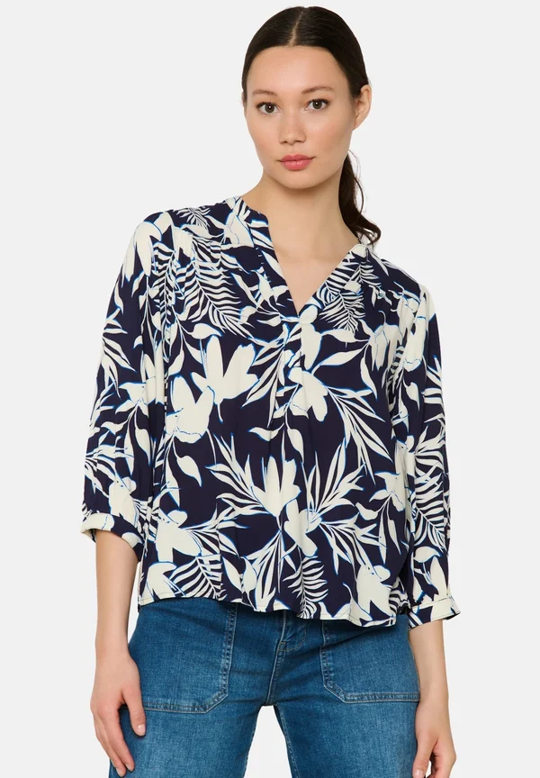 LEAF PRINT - Blouse - navy basic