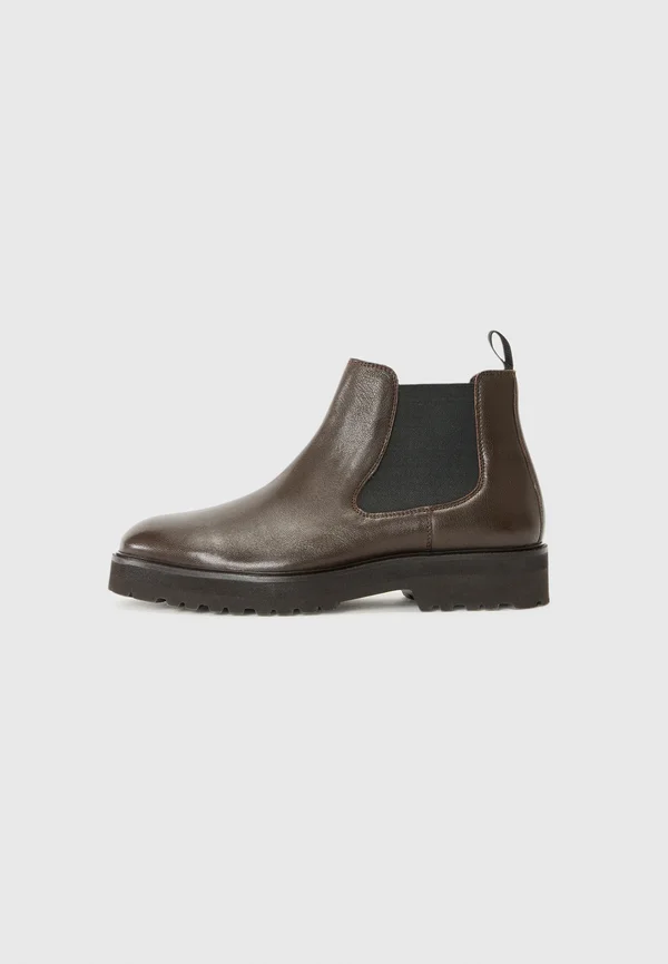 LEATHER - Classic ankle boots - dark brown