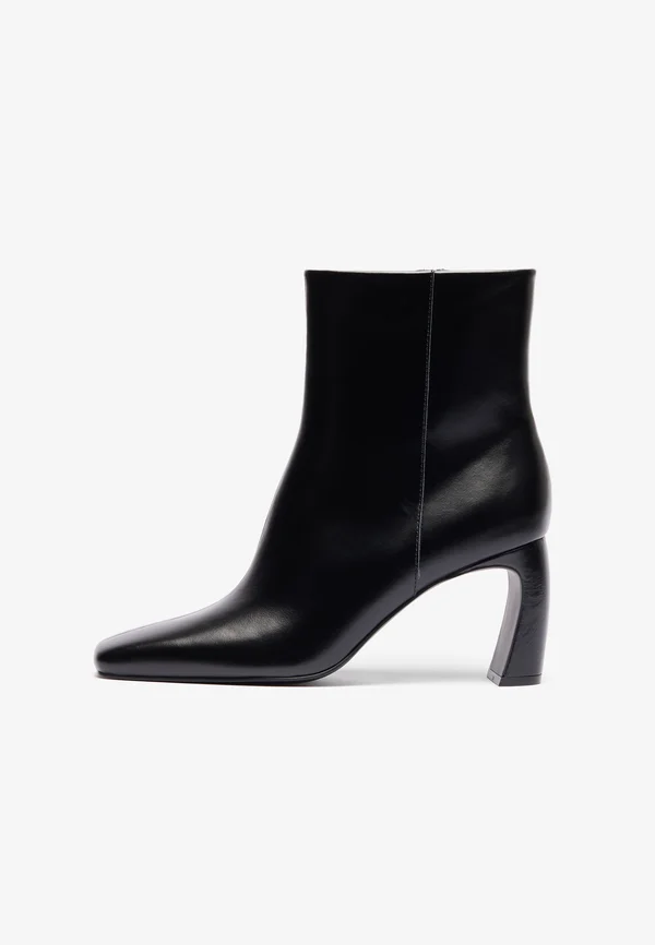 LEATHER - High heeled ankle boots - black