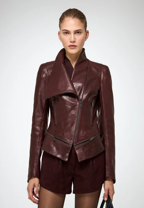 Leather jacket - bordeaux