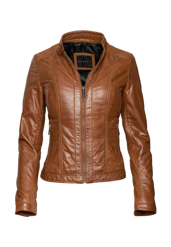 Leather jacket - cognac
