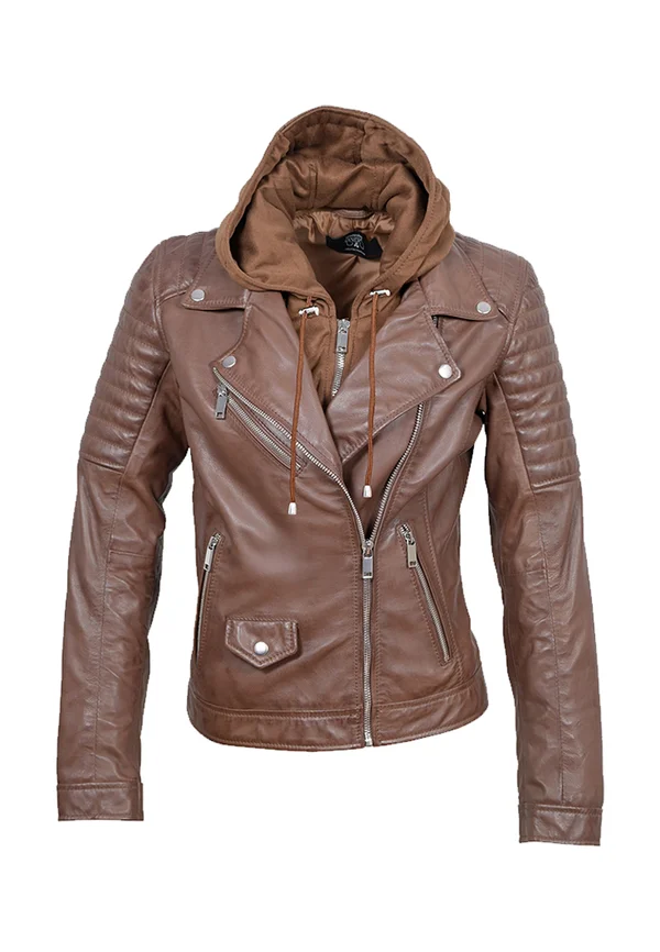 Leather jacket - cognac