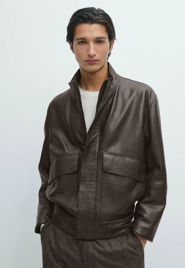 Leather jacket - dark brown