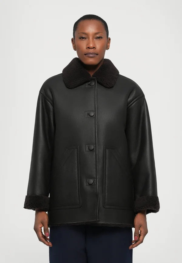 Leather jacket - marron fonce