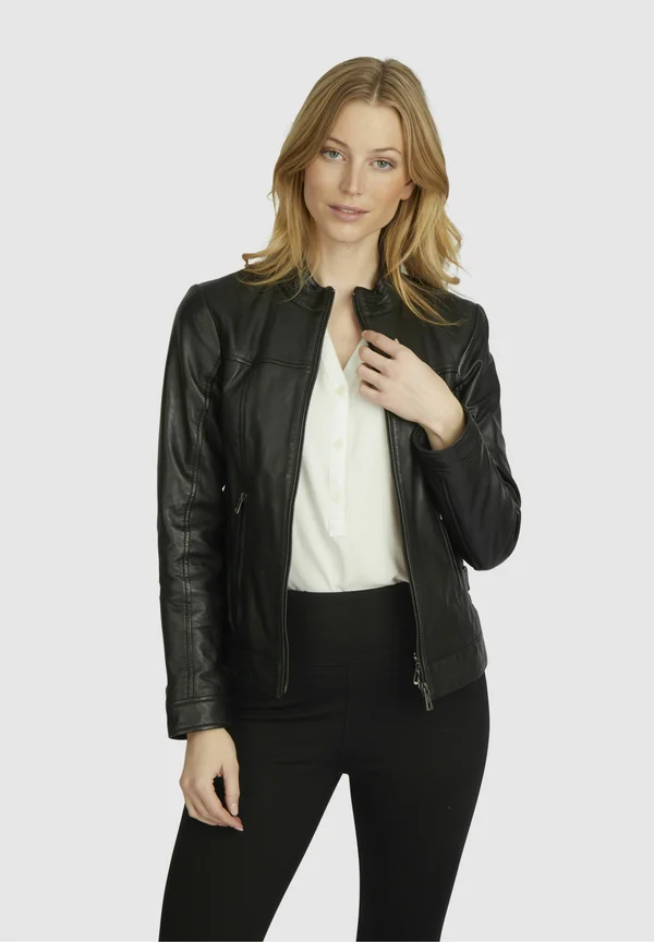 Leather jacket - schwarz