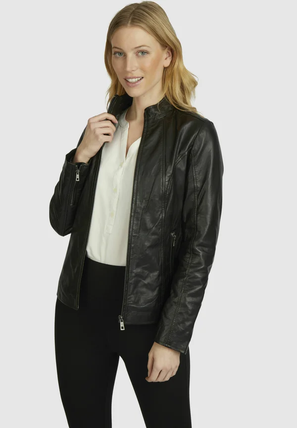 Leather jacket - schwarz