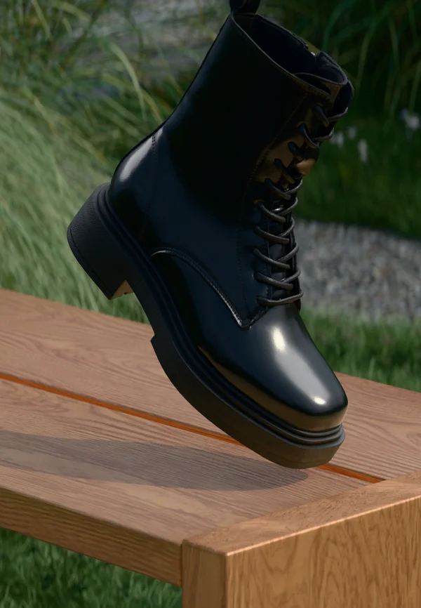 LEATHER - Lace-up ankle boots - black