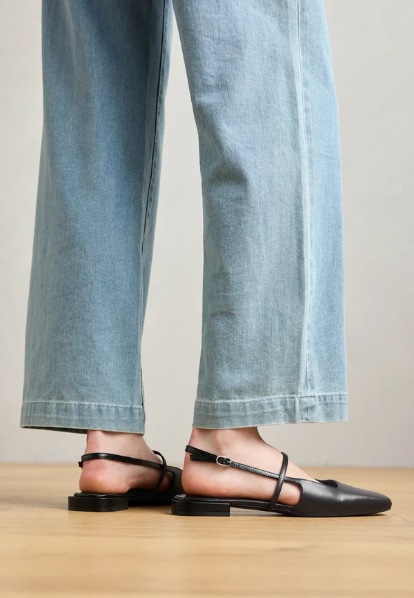 LEATHER - Slingback ballet pumps - black
