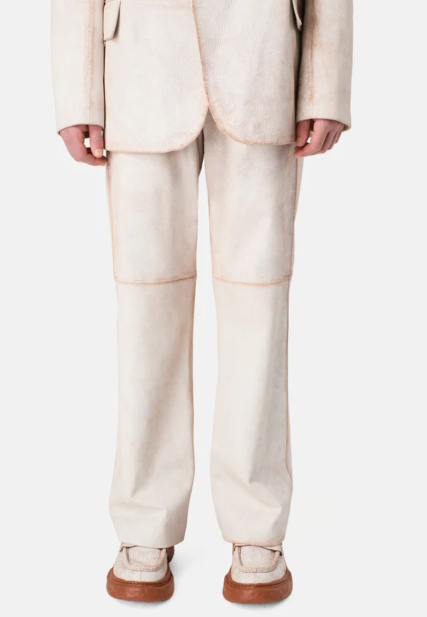 Leather trousers - rot weiß