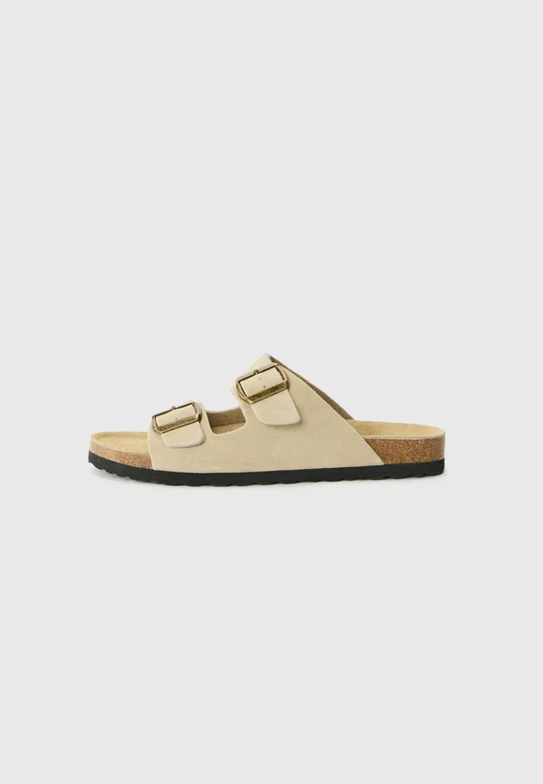 LEATHER UNISEX - Slippers - beige