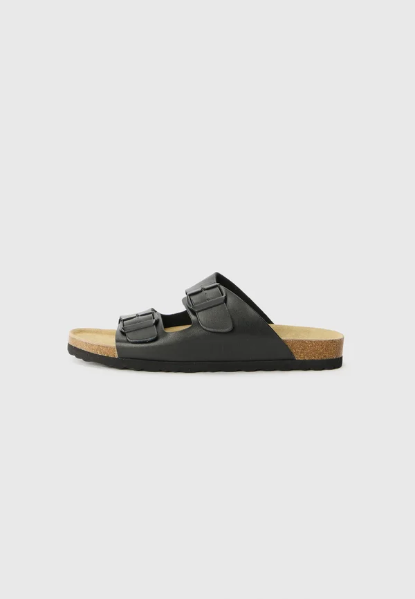 LEATHER UNISEX - Slippers - black
