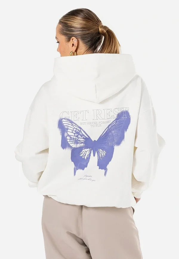 LENA OVERSIZED HOODIE - Sweatshirt - washed warm white