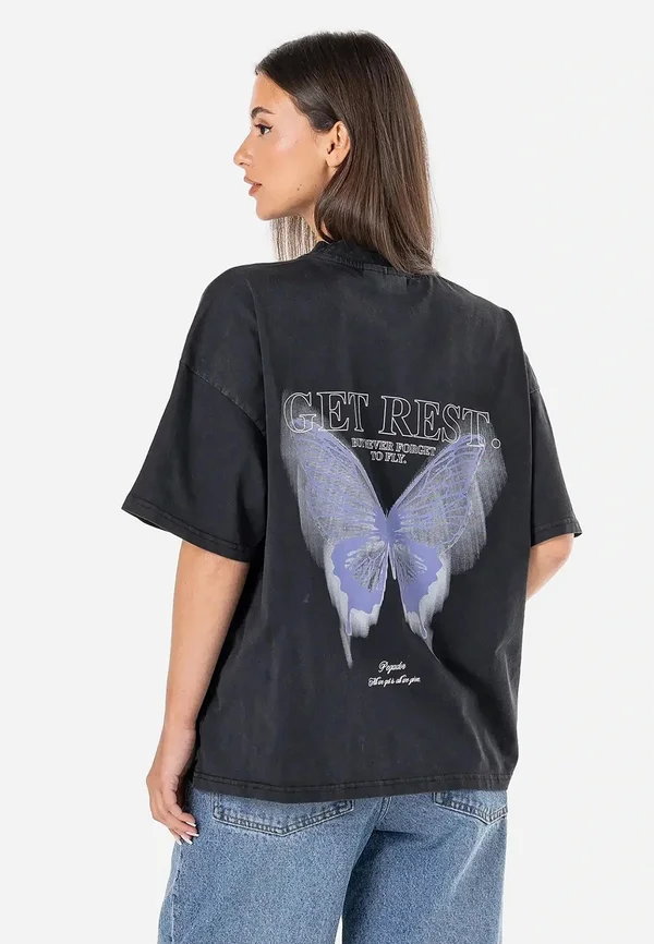 LENA OVERSIZED TEE - Print T-shirt - vintage black