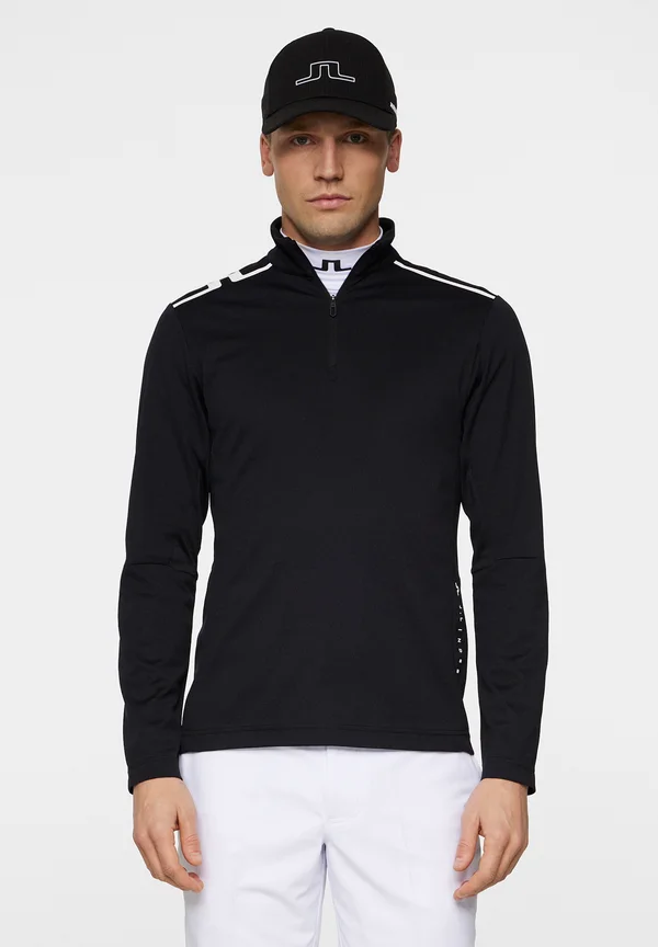 LEON QUARTER ZIP MID LAYER - Long sleeved top - black