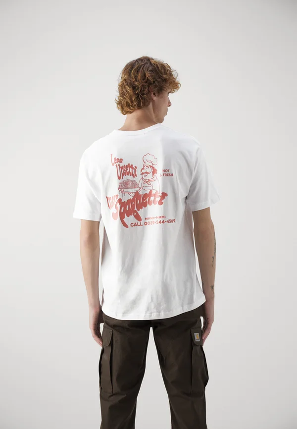 LESS UPSETTI - Basic T-shirt - white