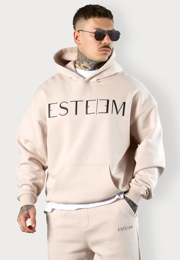 LETTERING OVERSIZED - Hoodie - greige