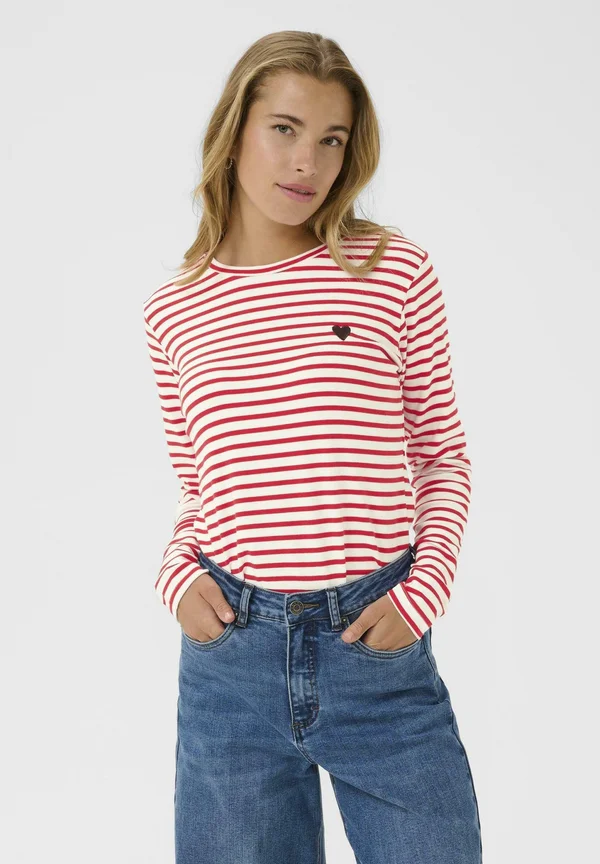 LIDDY - Long sleeved top - chalk true red fudge heart