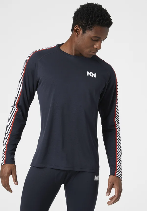 LIFA ACTIVE STRIPE CREW - Long sleeved top - navy